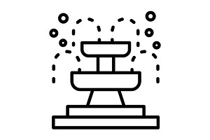 Fountain Line Icon, an Icon by Pexelpy
