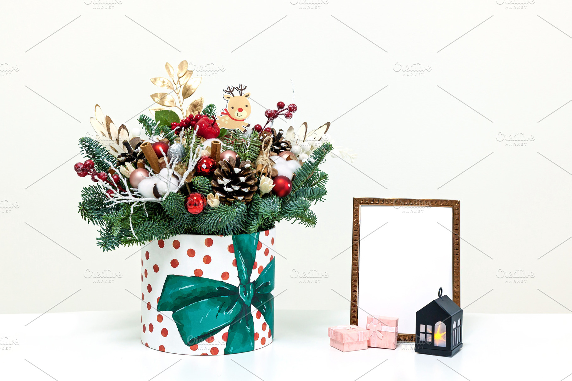 New Year's bouquet on a white background, an Arts & Entertainment Photo by Photostock