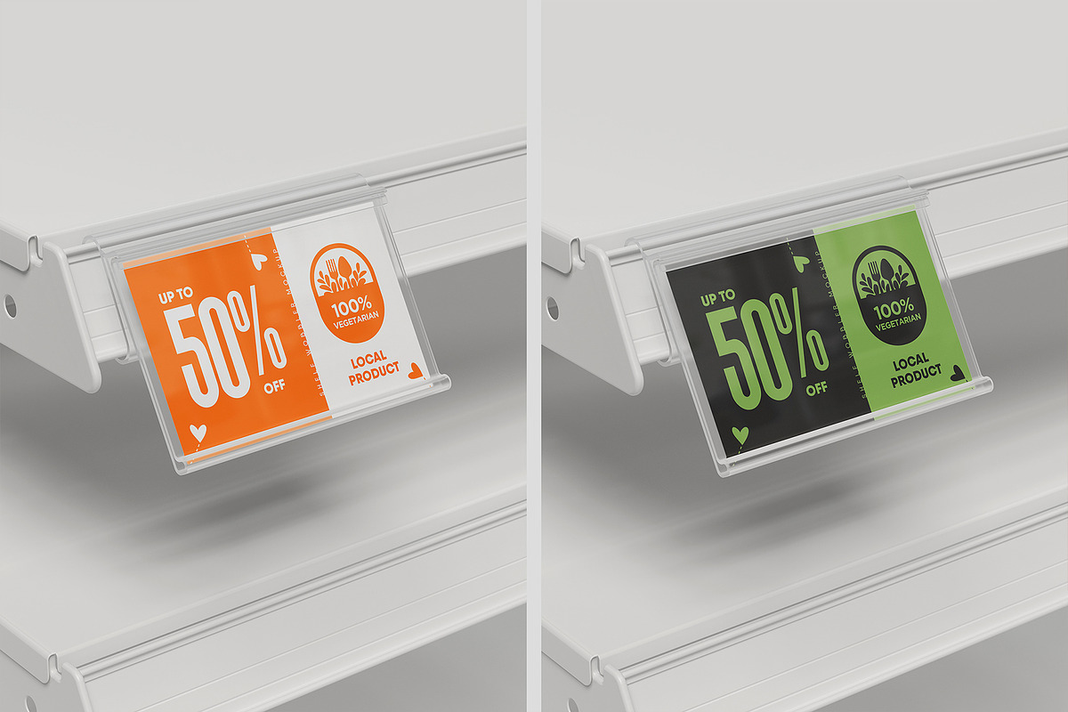 Hinged Shelf Talker Mockup, an Advertising Mockup by SD Mockup (Photo 3 of 4)