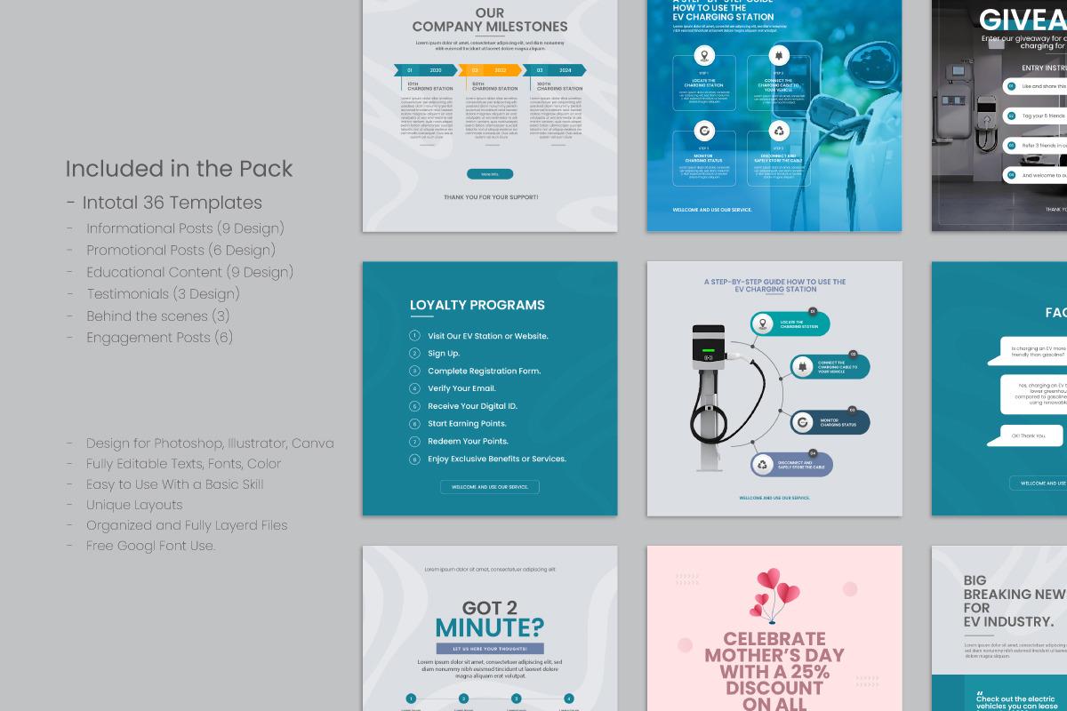 EV Charging Station Marketing kit, a Social Media Template by thedesignsource (Photo 3 of 5)