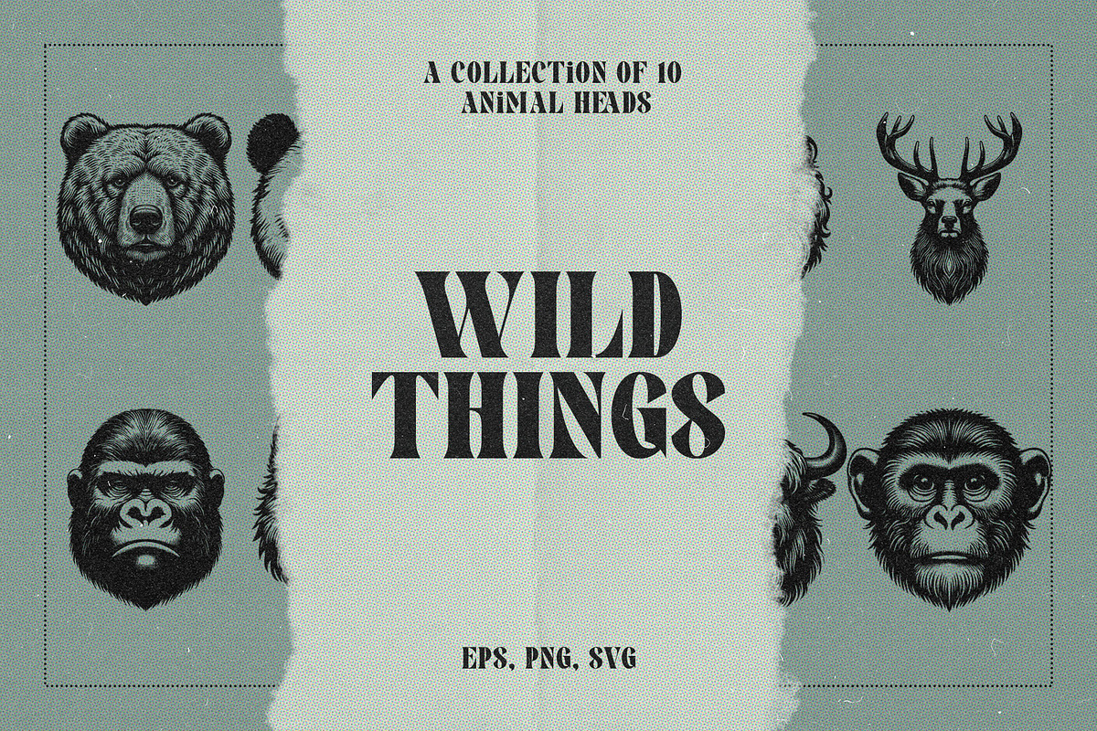 Wild Things - Animal Heads, an Animal Illustration by elliazidi.designs (Photo 1 of 5)