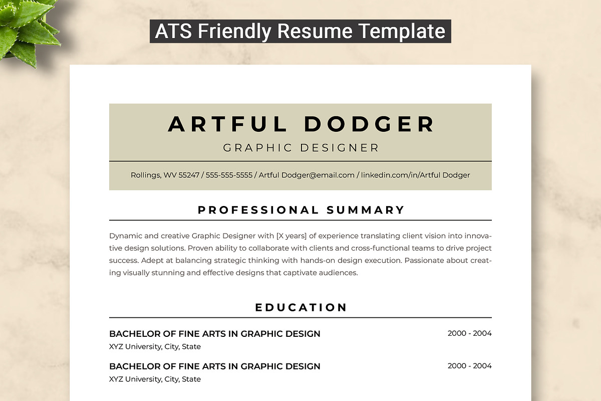 Graphic Designer Resume Template, a Resume Template by ResumeInventor (Photo 1 of 9)