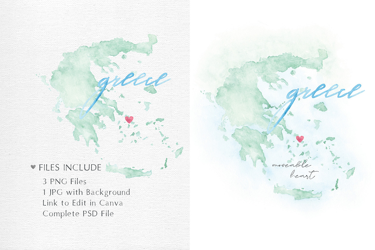Watercolor Map of Greece, a Graphic by Beloved Paper (Photo 3 of 6)