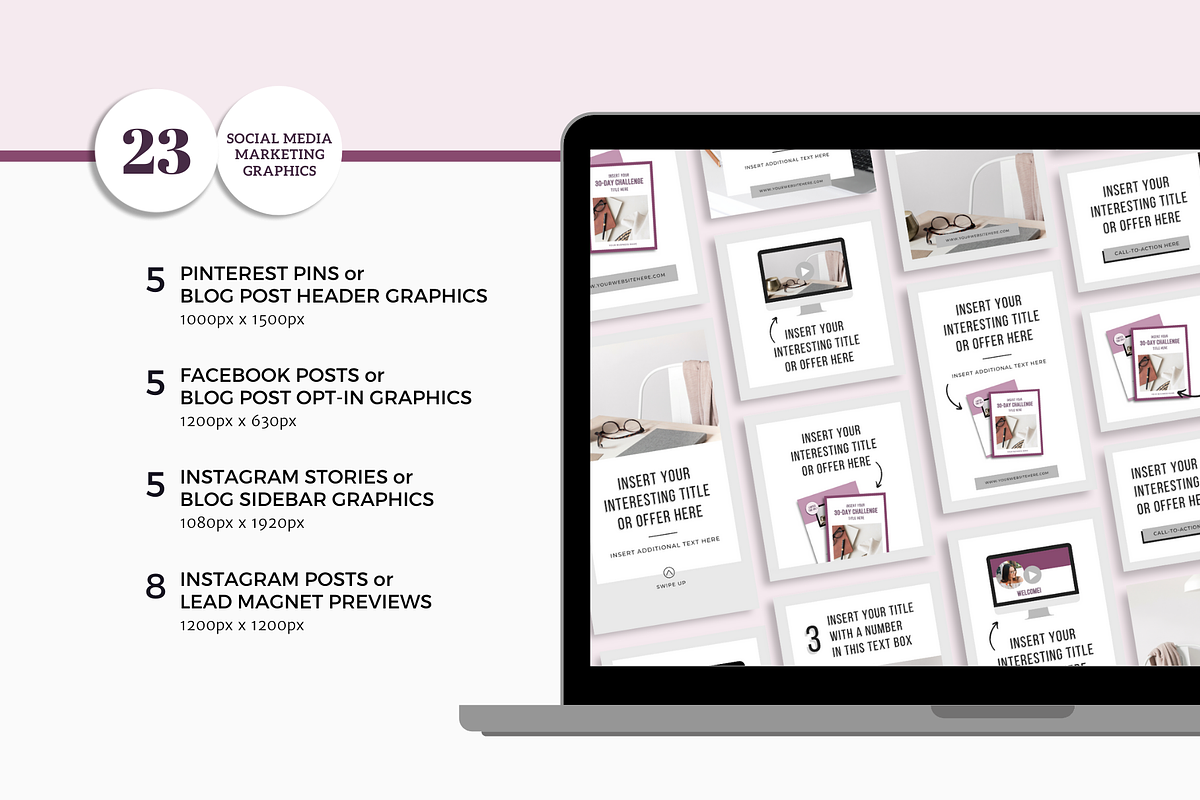 30-Day Lead Magnet Challenge Bundle, a Magazine Template by ProductiveandFree (Photo 3 of 20)