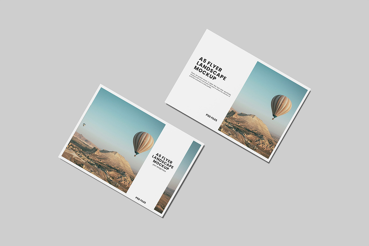 A5 Flyer Landscape Mockup, a Product Mockup by Graphiculon (Photo 6 of 11)