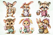 Watercolor Easter Cute Animals Png, an Illustration by Creative Art (Thumbnail 2 of 8)
