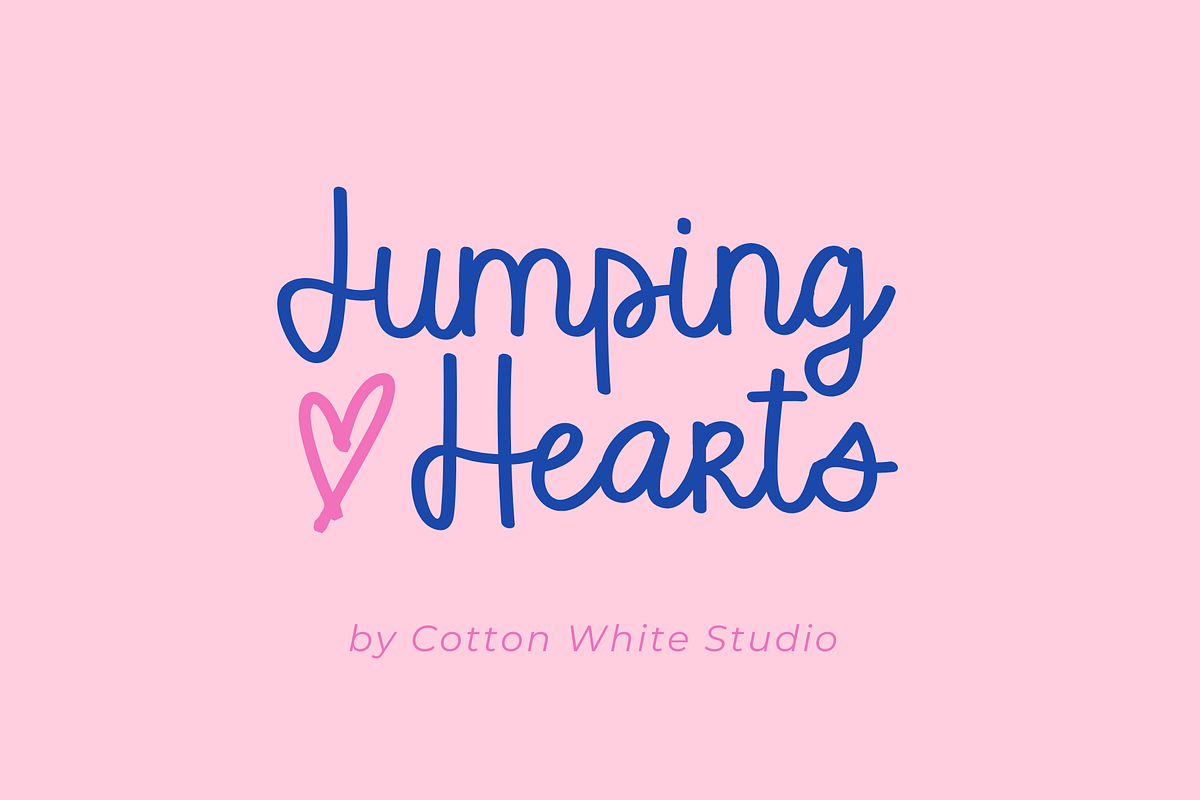 Jumping Hearts, a Script Font by Cotton White Studio (Photo 1 of 10)