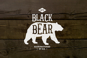 Vintage Label Black Bear