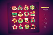 Christmas Colorful Neon Icons, an Icon by Voysla's Shop (Thumbnail 2 of 6)