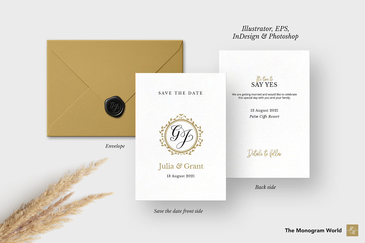 Wedding Stationery Suite, an Invitation Template by Monogram World (Photo 3 of 9)