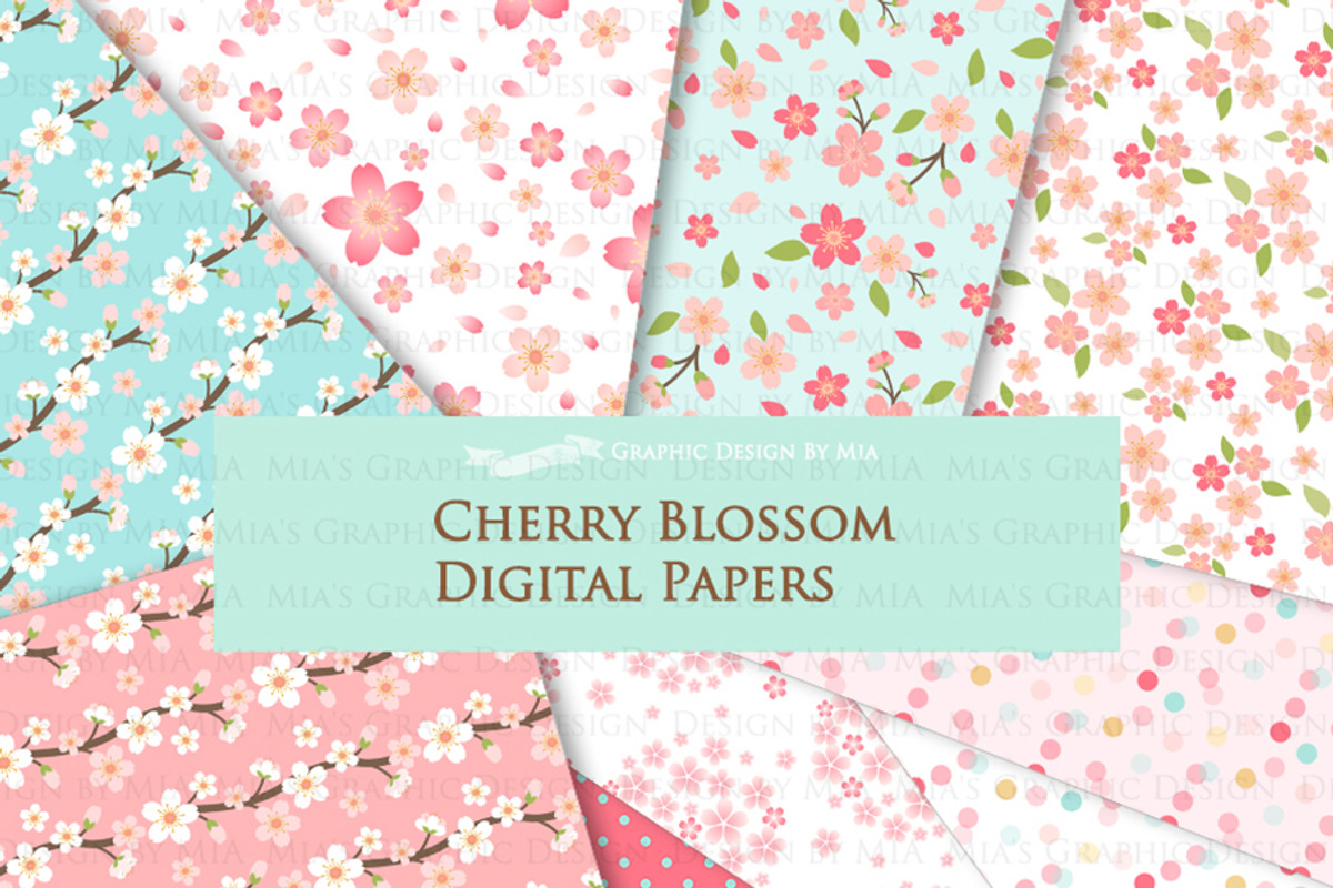 Cherry Blossom Flower Set, an Illustration by Mia's Graphic Design (Photo 7 of 9)