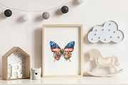 Floral American Flag Clipart, an Illustration by CreationArt (Thumbnail 5 of 9)