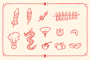 Chinese New Year Doodle Set, a Seasonal Illustration by Oktyabr (Thumbnail 3 of 6)