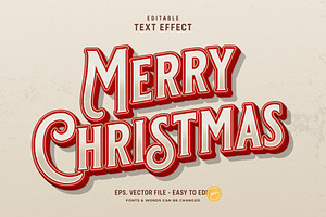 Merry Christmas Retro Text Effect