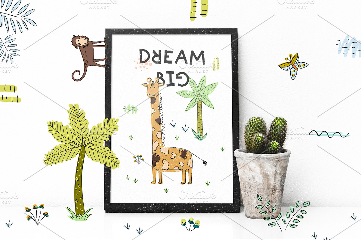 Safari. Design set., an Animal Illustration by kuchuk_design (Photo 6 of 6)