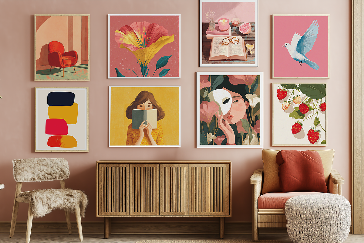 Eclectic Wall Art Prints Posters, a Background Graphic by JulsIst (Photo 8 of 12)