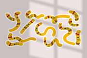 Cute Worm Illustration Set, an Animal Illustration by The Journey Atelier (Thumbnail 6 of 8)