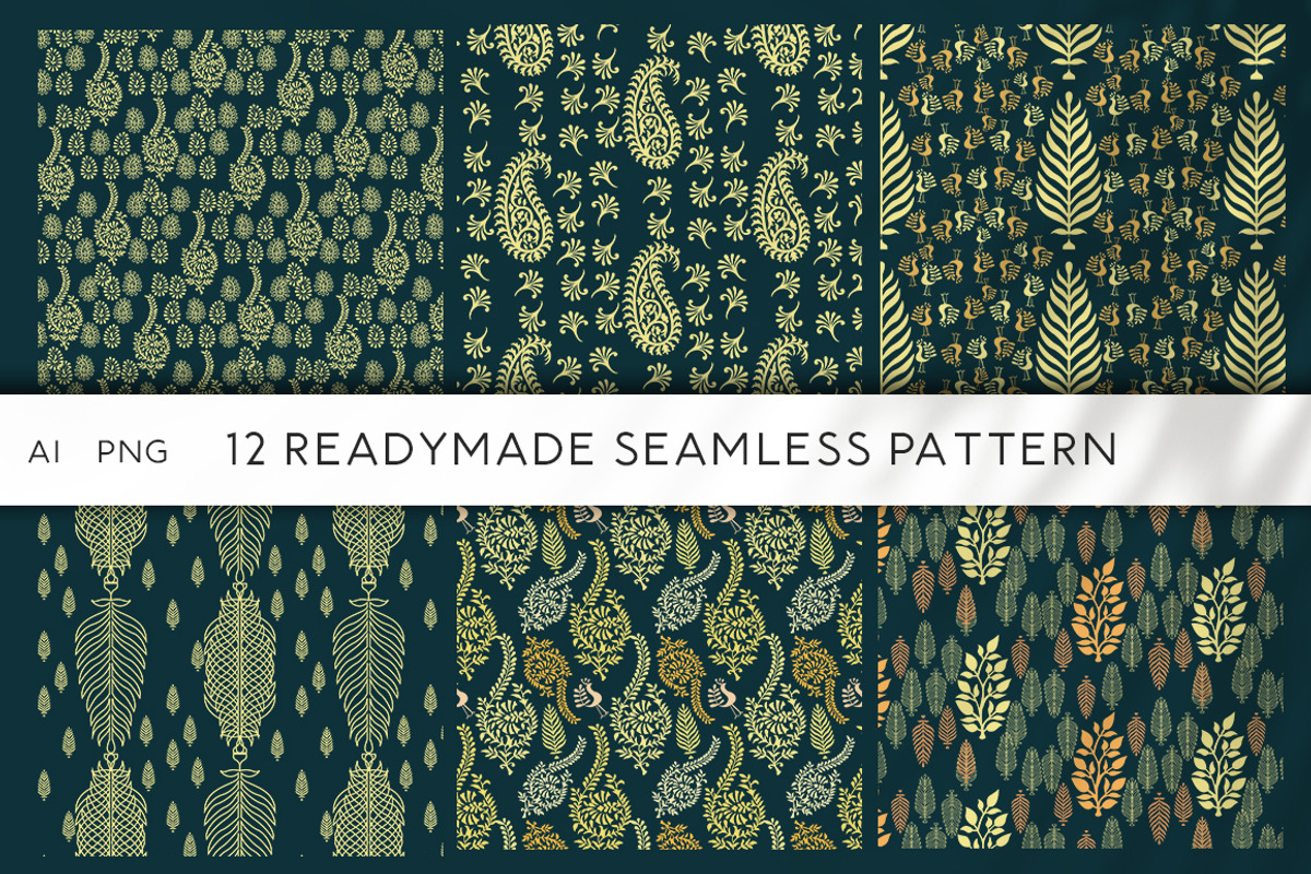 Vintage Golden Stamp Patterns, a Pattern Graphic by Design Unique (Photo 11 of 12)