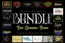 BUNDLE FONT FRAME ORNAMEN