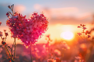Heart Shaped Flower Bouquet at Sunset, a Nature Photo by Ales Munt