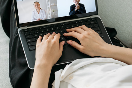 video call global telework diverse business team, a Business Photo by Photo Drive Studio