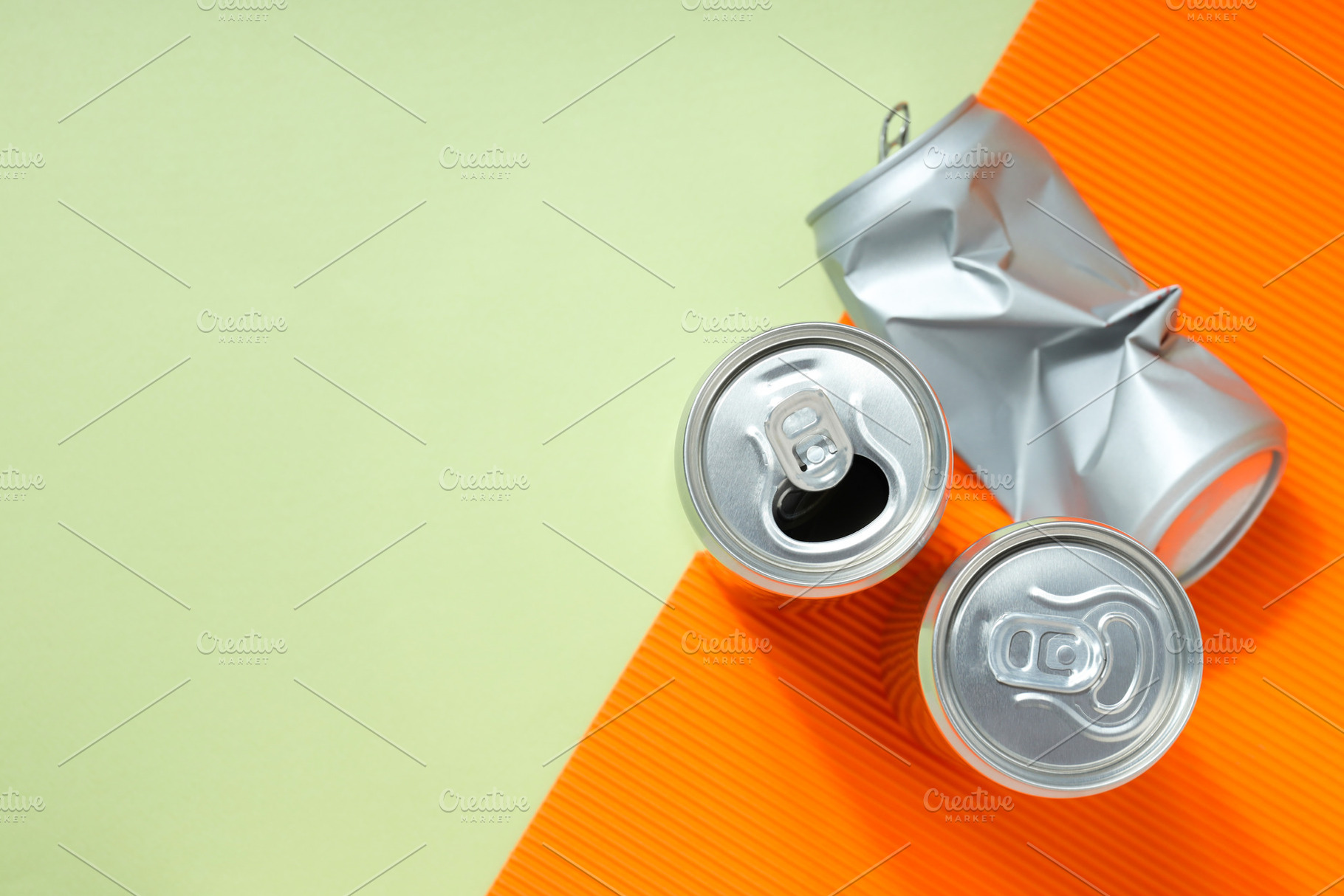 Concept of drink, blank cans, space for text, a Food & Drink Photo by AtlasStudio PRO