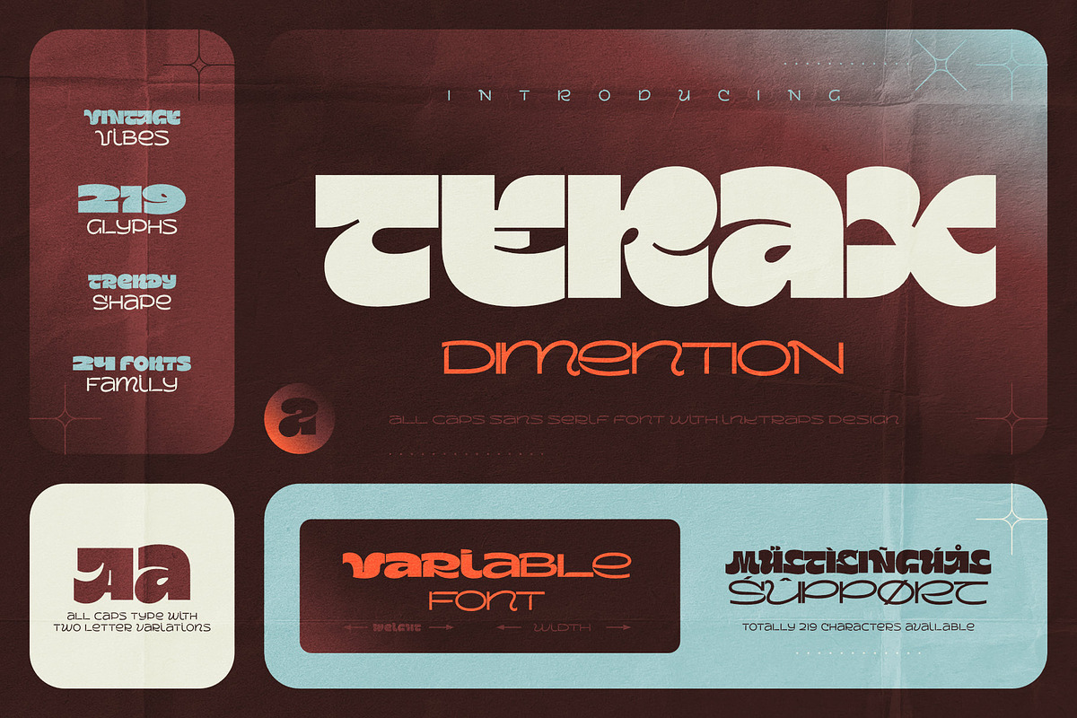 Terax Dimention Font Family, a Sans Serif Font by Gleb Guralnyk (Photo 1 of 8)