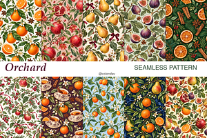 Velvet Orchard Seamless Pattern