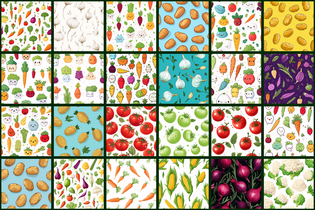 Vegetables Pattern, a Pattern Graphic by Forhadx5 (Photo 4 of 12)