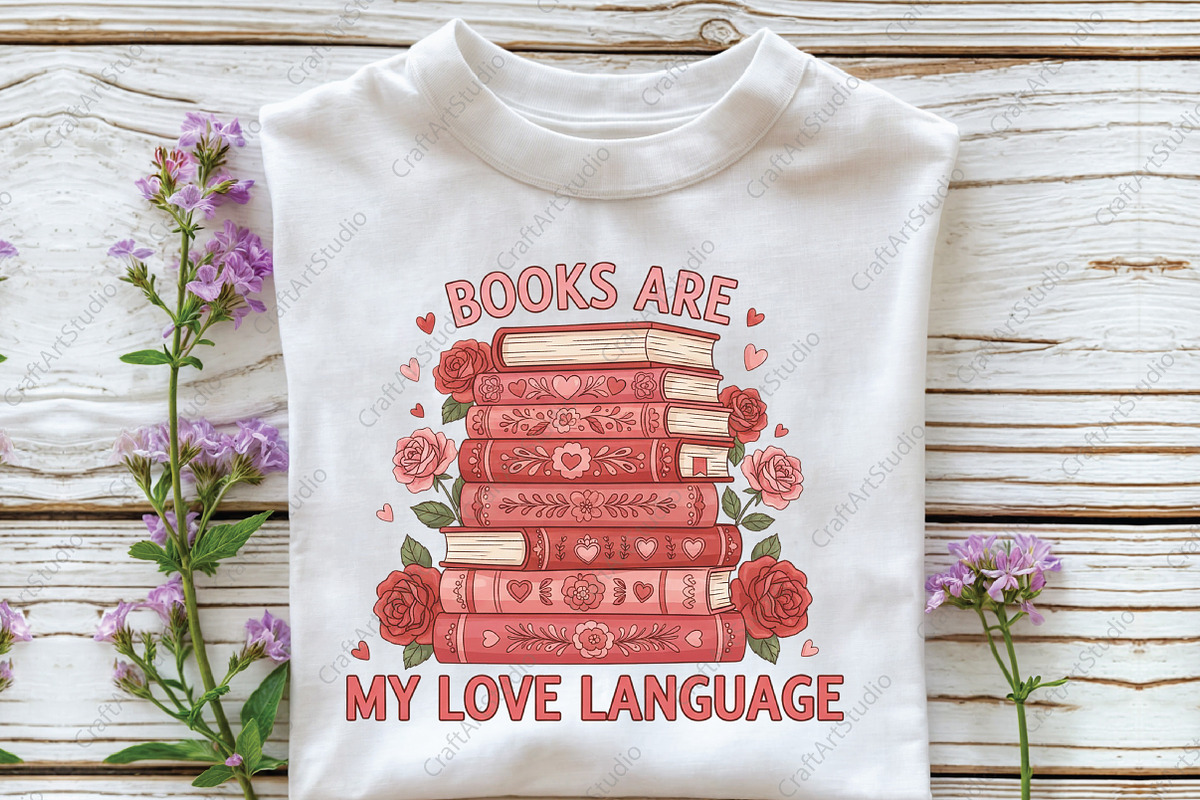 Books Are My Love Language Valentine, an Illustration by CraftArtStudio (Photo 3 of 4)