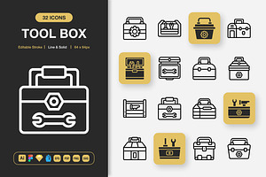Toolbox Icons, an Icon by Spacepixel Creative