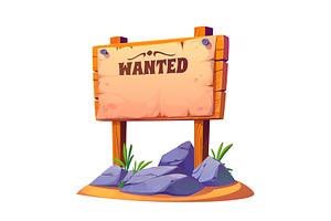 Cartoon Western Wanted Board