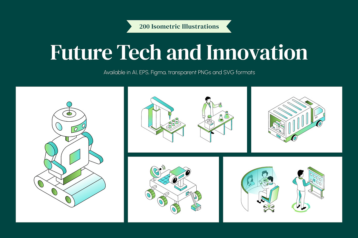 200 Future Tech and Innovation, a Technology Illustration by Prosymbols (Photo 1 of 16)