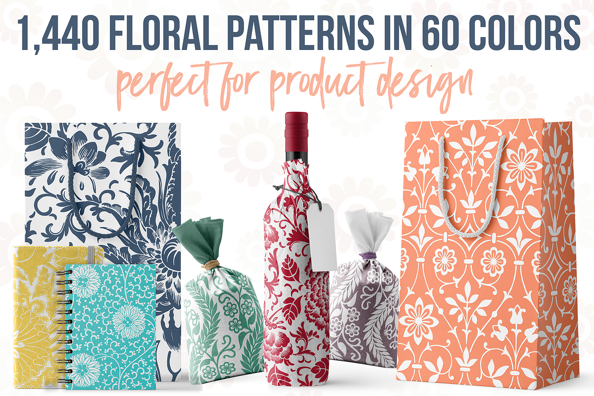 1,440 Floral Patterns in 60 Colors, a Pattern Graphic by Paper Element (Photo 1 of 26)