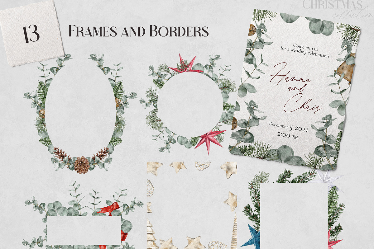 Christmas watercolor collection, a Decorative Illustration by lilisprints (Photo 3 of 6)