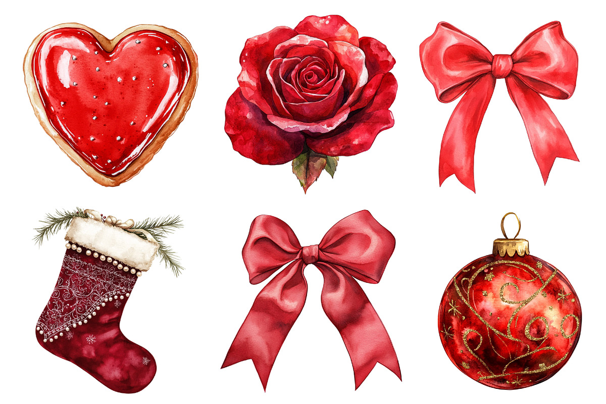 1920 Coquette Christmas Clipart, an Illustration by Dream Creation (Photo 5 of 7)