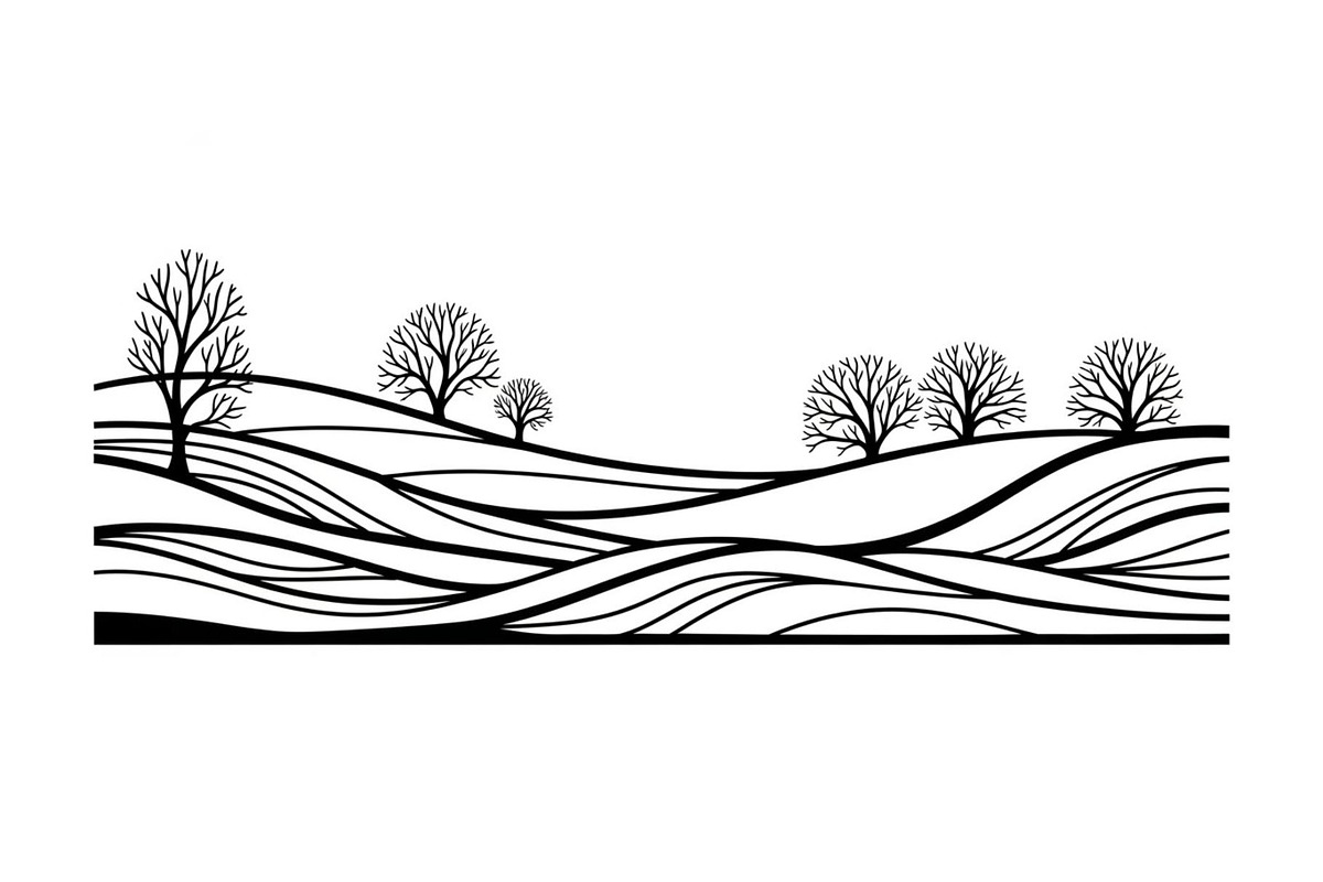 Abstract Snowy Landscape Silhouette, a Graphic by musafir_fashion (Photo 13 of 13)