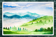 Watercolor Landscape set #3, an Animal Illustration by AlexGreenArt (Thumbnail 2 of 8)