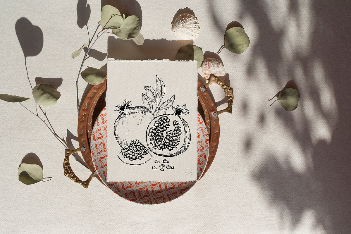 Black & white pomegranates, an Object Graphic by Jeanna Draw (Photo 2 of 8)