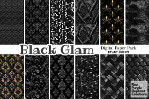 Black Glam Luxury Glitter Art Deco