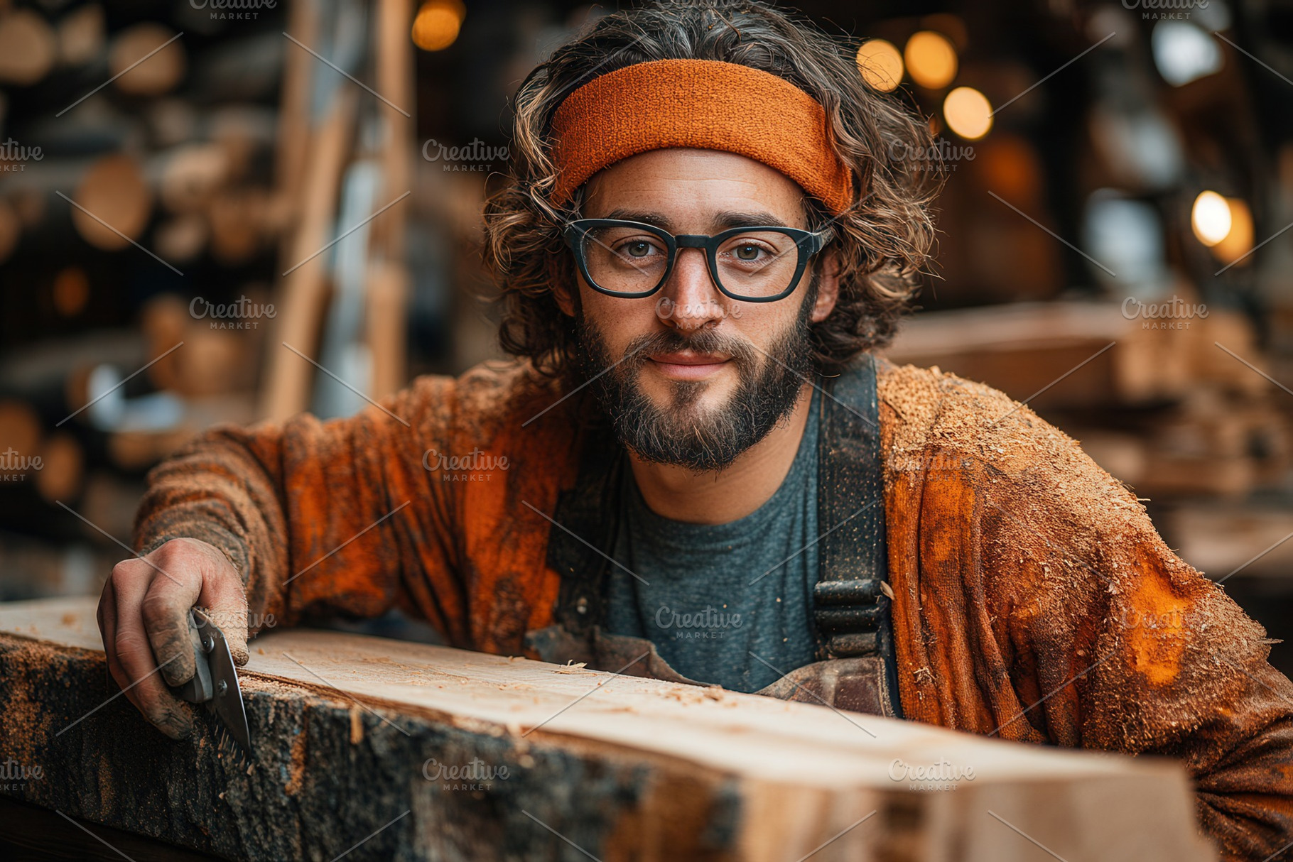 Woodworker craftsman in workshop sur, a Photo by Tanuart
