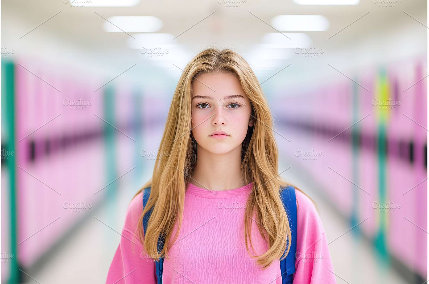 Teen student girl in pink outfit, a School & Education Photo by Lermont51