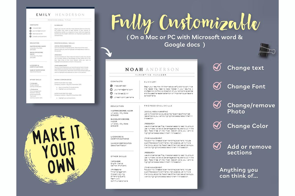Student Resume template Word & Docs, a Resume Template by Climbwithelevator (Photo 4 of 8)