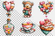 Whimsical Valentines Day Clipart Bu, an Illustration by SVGArt (Thumbnail 4 of 8)