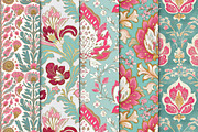 Batik Style Pink Floral Papers, a Texture Graphic by Maishop (Thumbnail 3 of 4)
