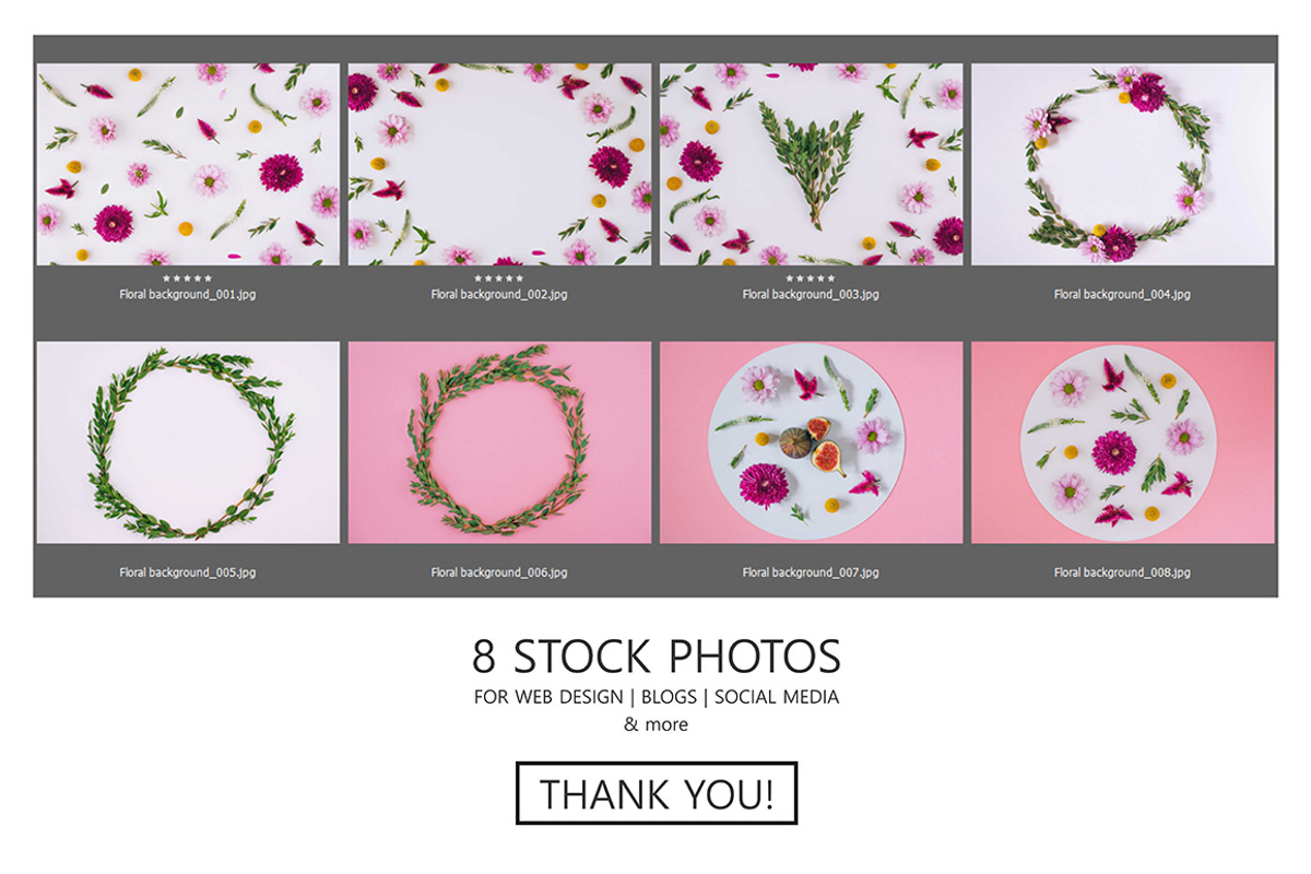 Flat lay floral Stock Photo, a Mockup by GalinaMalinka (Photo 10 of 10)