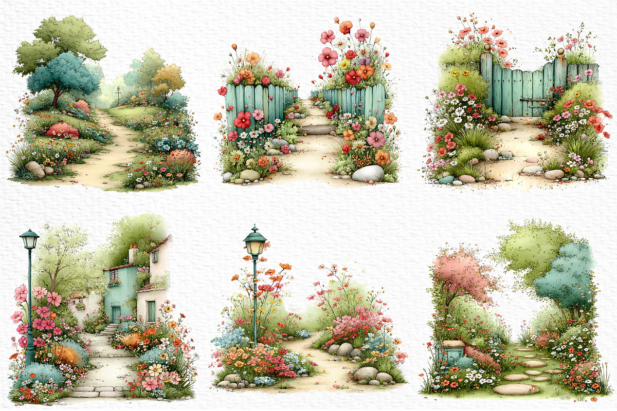 Whimsical Summer Pathway Clipart, an Illustration by Craft Nest (Photo 5 of 12)