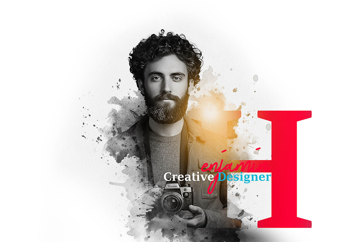 Creative Letter Portrait Template, an Action Add-On by MRI STUDIO (Photo 15 of 42)
