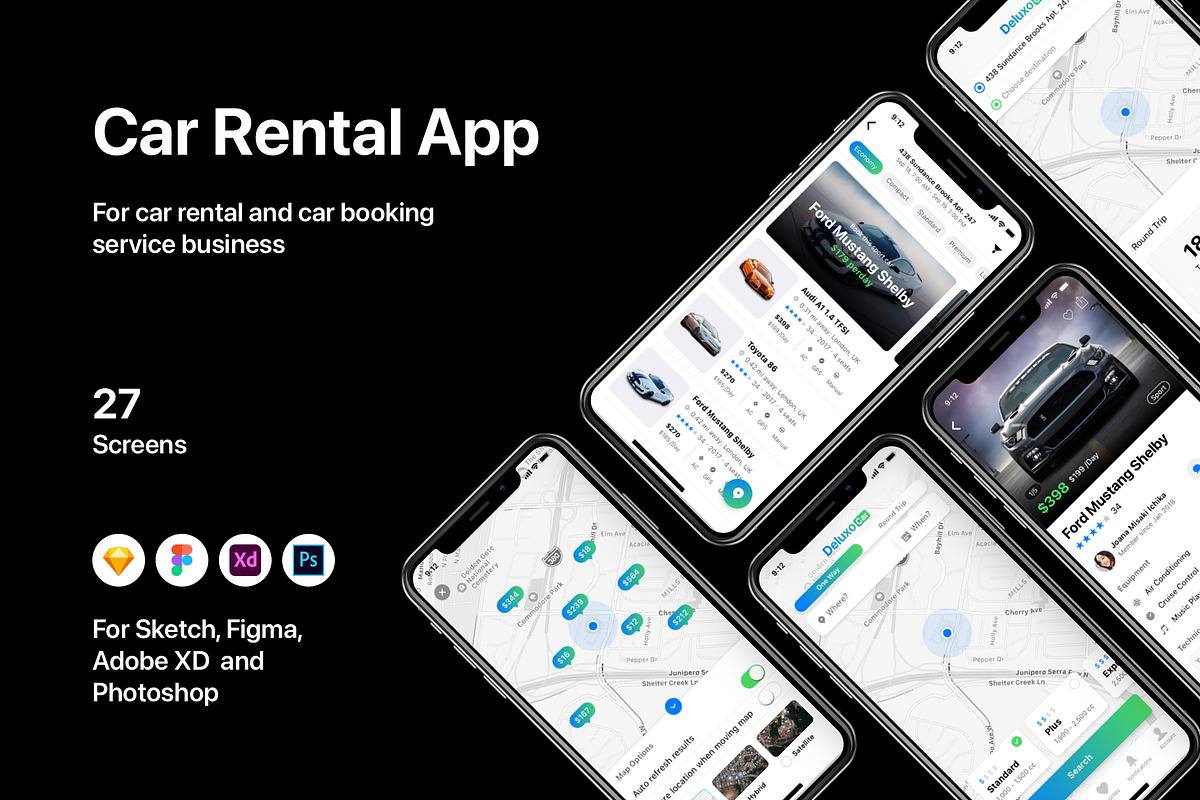 Car Rental App, an UI Kit Template by flr.24 (Photo 1 of 2)