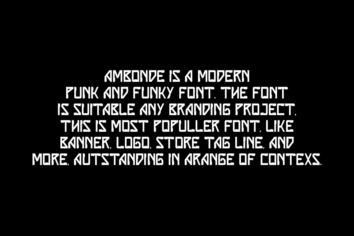 Ambonde - Punk & Funky Font, a Sans Serif Font by QR Design Studio (Photo 2 of 6)